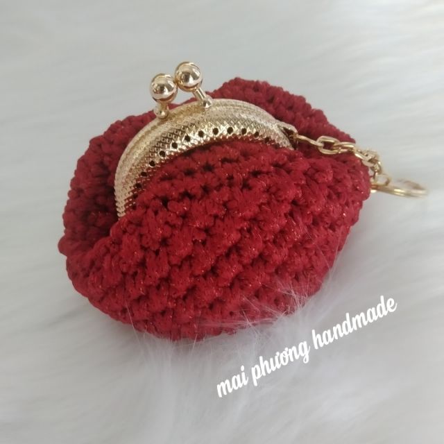 Túi móc khoá mini đựng tiền lẻ tiền xu handmade