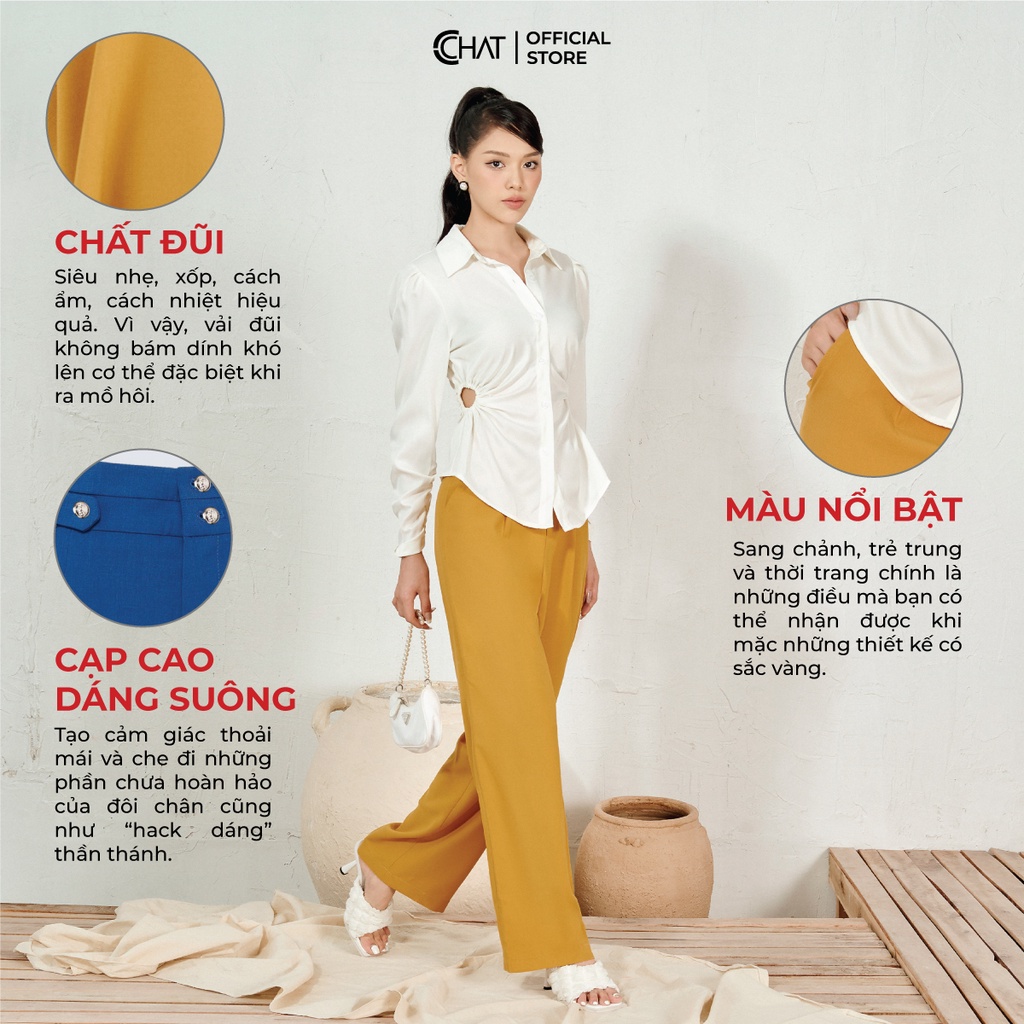 Quần Ống Rộng 𝐂𝐂𝐇𝐀𝐓 Cạp Cá Chun Sau Dáng Suông Chất Đũi Cao Cấp 12QDD2020ST