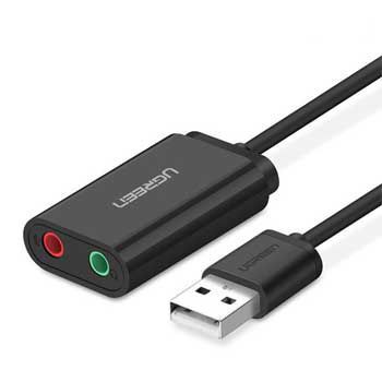 Cáp chuyển USB ra Sound UGREEN 30724  Màu đen chính hãng