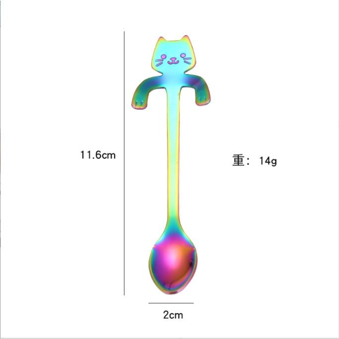 Thìa Mèo Pha Cafe Siêu Cute Có Tay Treo Cốc Tiện Lợi