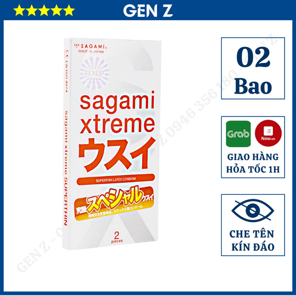 Bao Cao Su Sagami Superthin - BCS Mỏng - Kiểu Truyền Thống - Hộp 2 chiếc