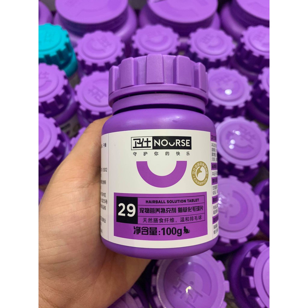Viên Nourse 29 bổ sung vitamin, giúp mèo phòng tránh tắc ruột, giúp tiêu búi lông cải thiện tiêu hóa