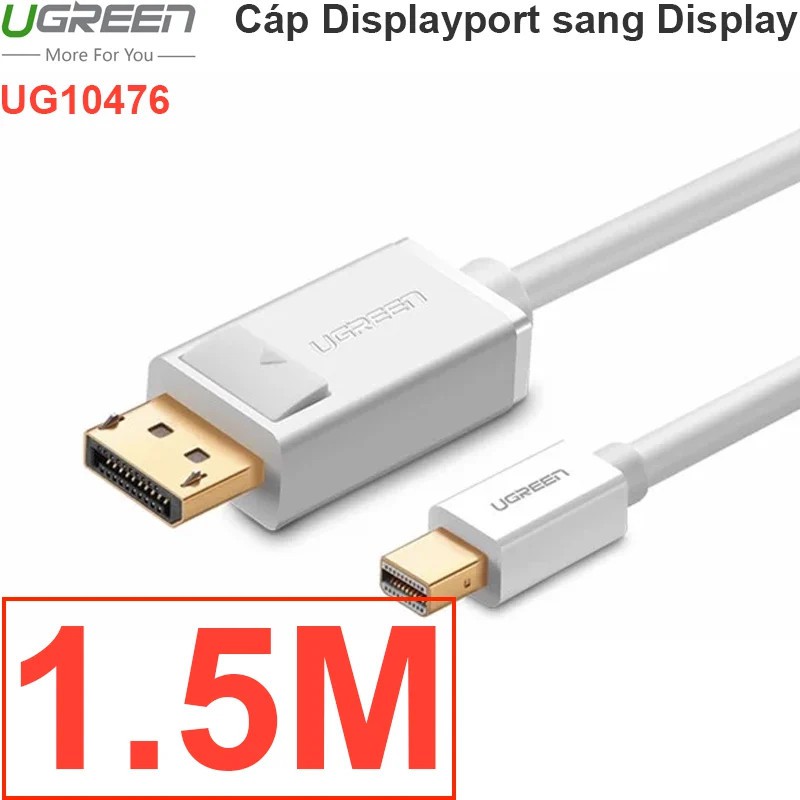 [Mã ELHACE giảm 4% đơn 300K] Cáp chuyển đổi Mini DP sang DisplayPort 4K x 2K 60Hz UGREEN 10477 10476 MD105