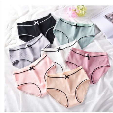 Quần lót nữ cotton tăm đính nơ siêu đẹp 026