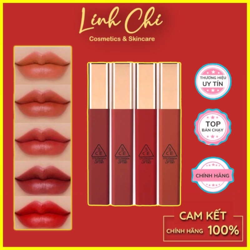 Son Kem 3ce Cloud Lip Tint - Son 3CE Mịn Nhẹ Như Mây Macaron Red Needful Immanence Live A Little  Peach Tease