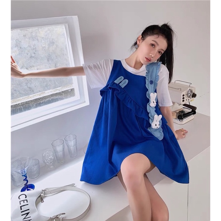 ✨💕Đầm baby doll kèm dây thỏ siêu xinh