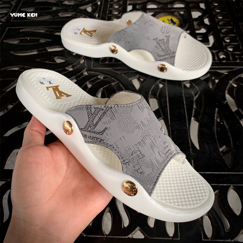 Dép Nam LV Trắng Siêu Nhẹ Thoáng Khí - Thiết Kế Sang Trọng Thời Trang Đẳng Cấp