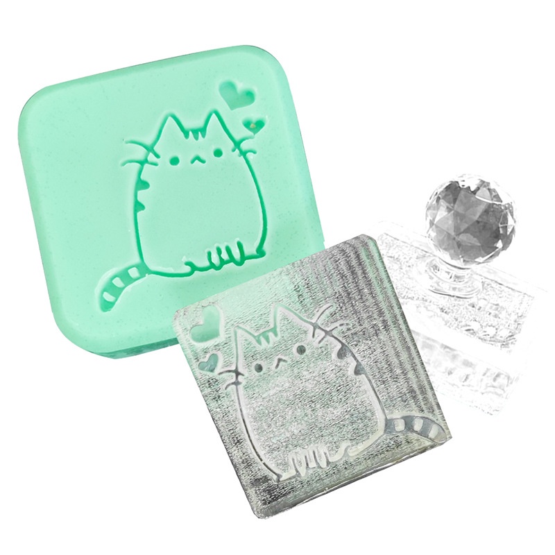 Băng Keo Dán In Hình Mèo Hoạt Hình Bằng Acrylic Trong Suốt
