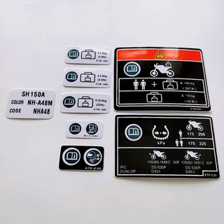 Bộ Tem Xe Thông Số Honda SH Ý, Dylan, @, PS [Hàng chuẩn]
