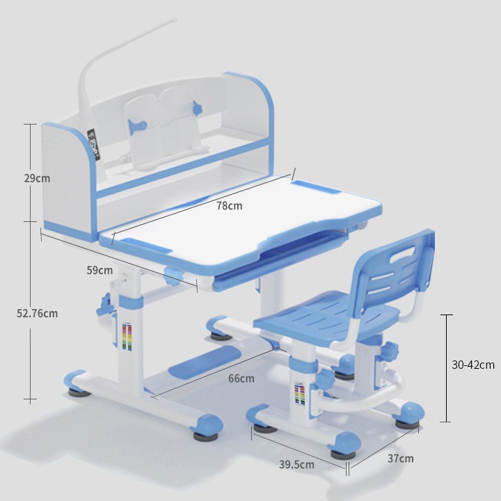 Bàn ghế học sinh thông minh có đèn Led chống cận chống gù điều chỉnh độ cao được- Bàn học kèm kệ sách cho bé trai bé gái