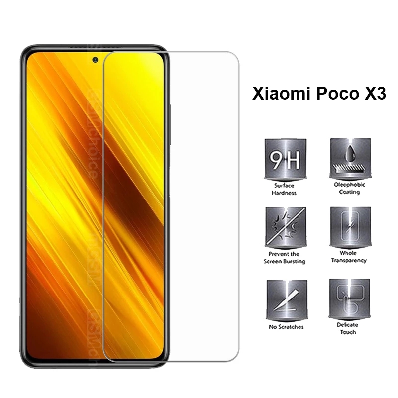 Tempered Glass Protector for Xiaomi Poco X3 NFC,For Xiaomi 10T/10T PRO/10T Lite Screen Protectors Film