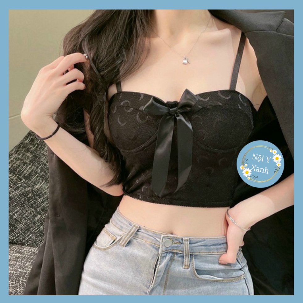 hàng cao cấp -Áo bra ren dáng lửng đính nơ in mặt trăng siêu đẹp mã 1888 nội y xanh chất cực đẹp, sang chảnh, đồ lót