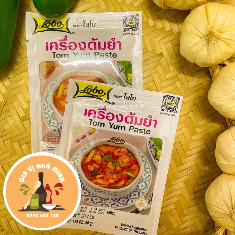 BỘT LẨU THAI CAY TOMYUM LOBO THÁI LAN 30GR