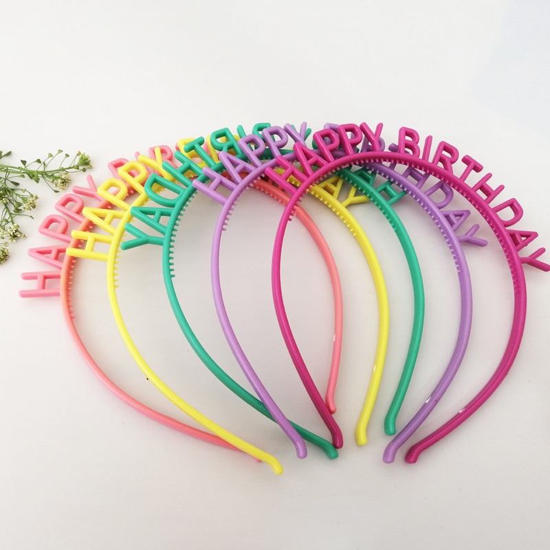 Băng Đô Đính Hạt Có Chữ Chúc Mừng Sinh Nhật, Màu Sắc Tùy Chọn JP6