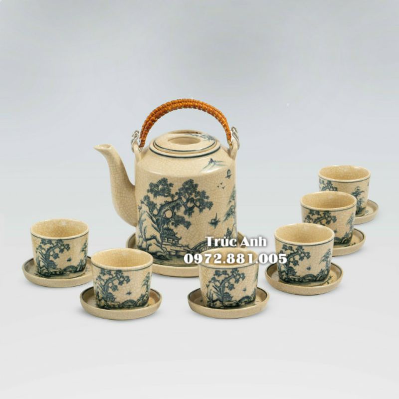 Bộ ấm tích men rạn 1,5 lít