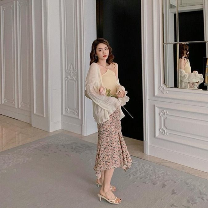 Áo Khoác Cardigan Chiffon Mỏng Tay Dài Chống Nắng Mùa Hè Phong Cách Phương Tây Mới Cho Nữ