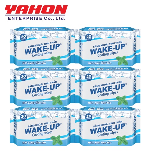 COMBO 6 BAO KHĂN ƯỚT LẠNH WAKE-UP 20 MIẾNG/BAO