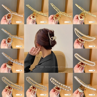 Kẹp tóc đính ngọc trai giả tinh tế phong cách Hàn Quốc