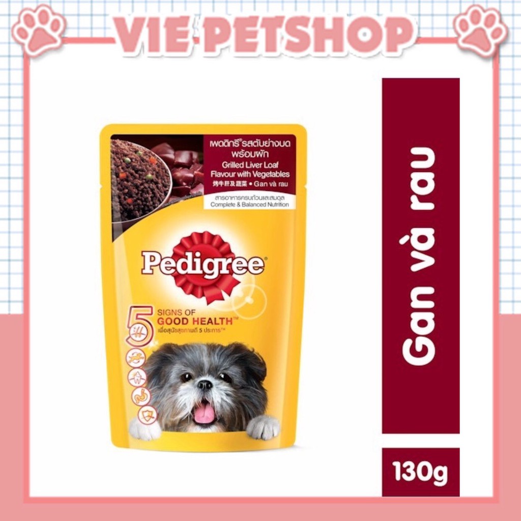 [TIẾT KIỆM] COMBO 12 Gói Pate cho Cún Cưng PEDIGREE Mix Đủ Vị Gói 130Gr | Vie PETSHOP