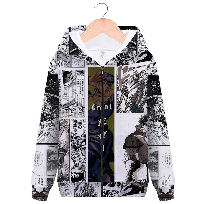 Áo khoác hoodie in hình nhân vật hoạt hình anime Jojo Bizarre Adventure 3d độc đáo