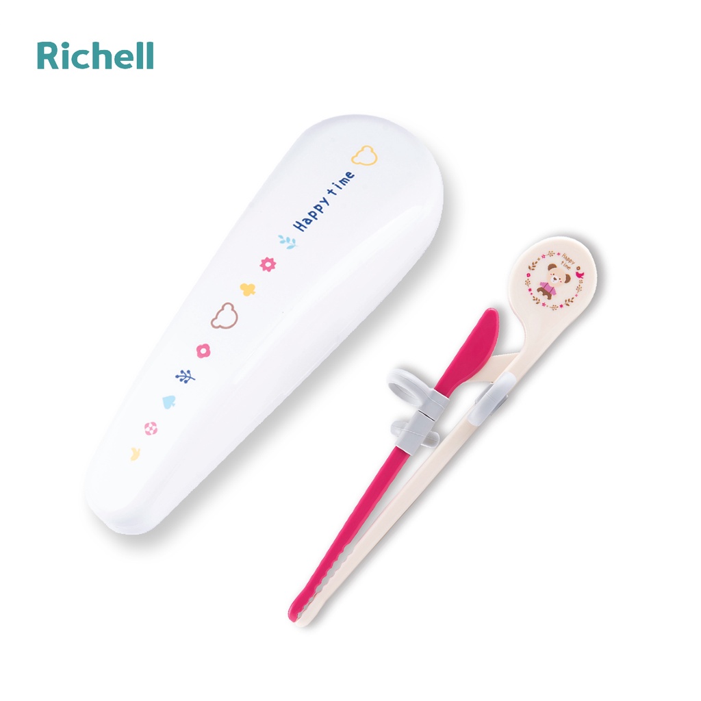 Đũa tập ăn xỏ ngón cho bé tập gắp Richell Nhật Bản | Baby