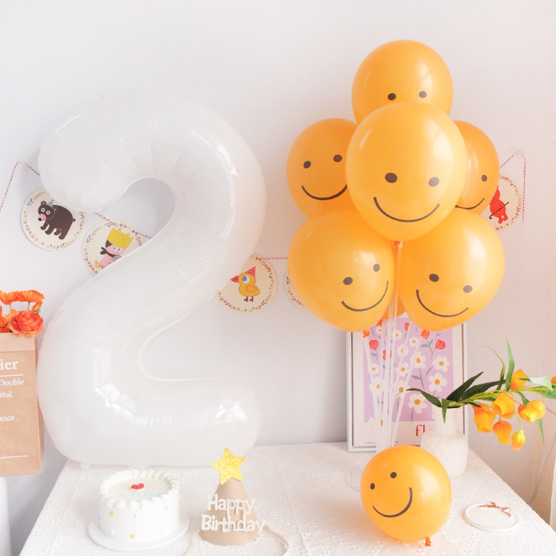 Set 5 Bóng In Hình Mặt Cười Vàng Chanh Phong Cách Hàn Quốc