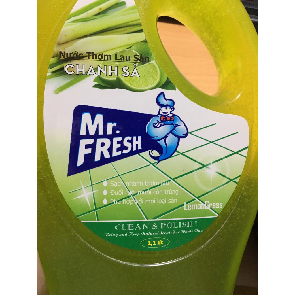 Nước thơm lau sàn Mr.Fresh 1100ml Hương Chanh sả - Đuổi ruồi muỗi côn trùng