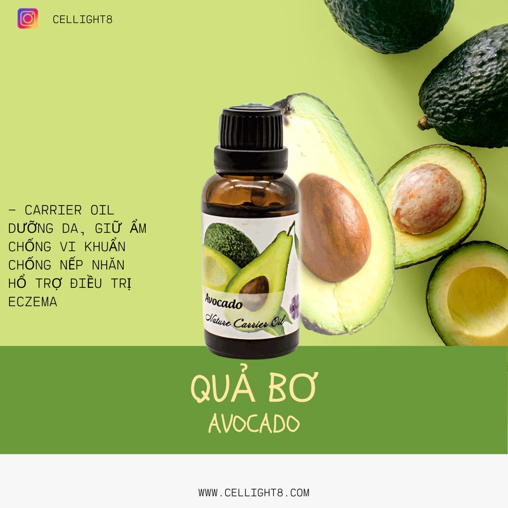 Dầu nền bơ CELLIGHT 8 - Avocado Carrier Oil - 30ml