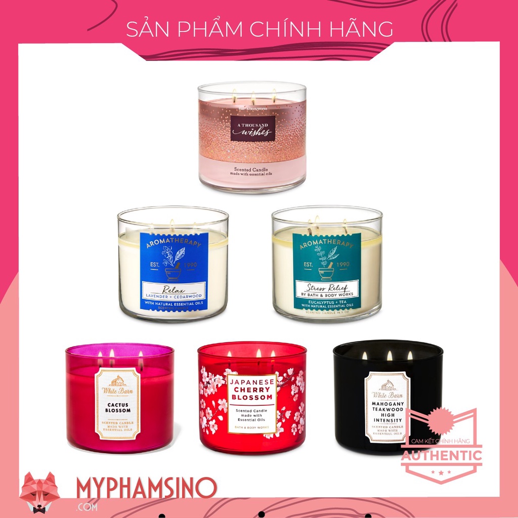 [NHIỀU MÙI] Nến Thơm 3 tim Bath &amp; Body Works