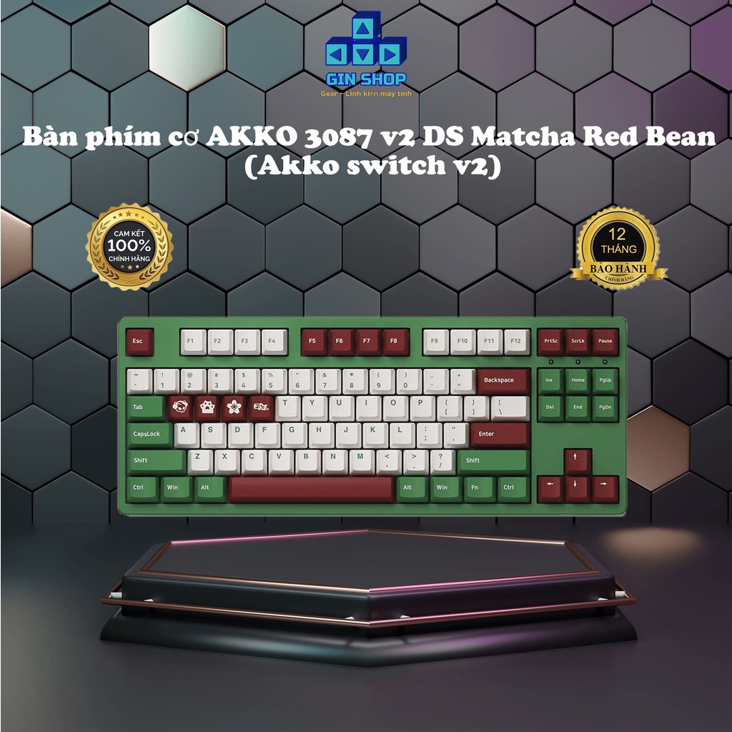 Bàn phím cơ AKKO 3087 v2 DS Matcha Red Bean (Akko switch v2)