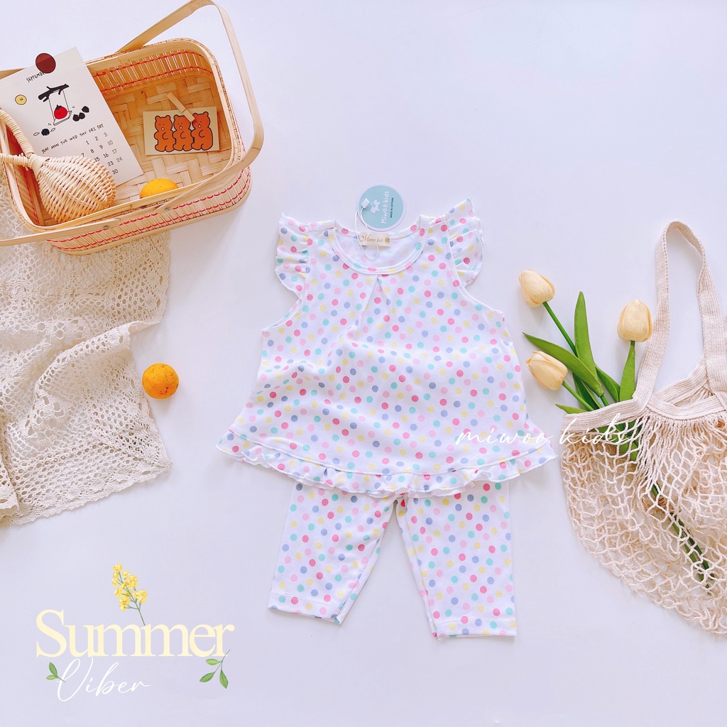 Đồ Bộ Mặc Nhà Cho Bé Gái Tay Cộc Quần Lửng – Bộ Ngắn Tay Cotton Thun Borip HM149 -  Homi Kids