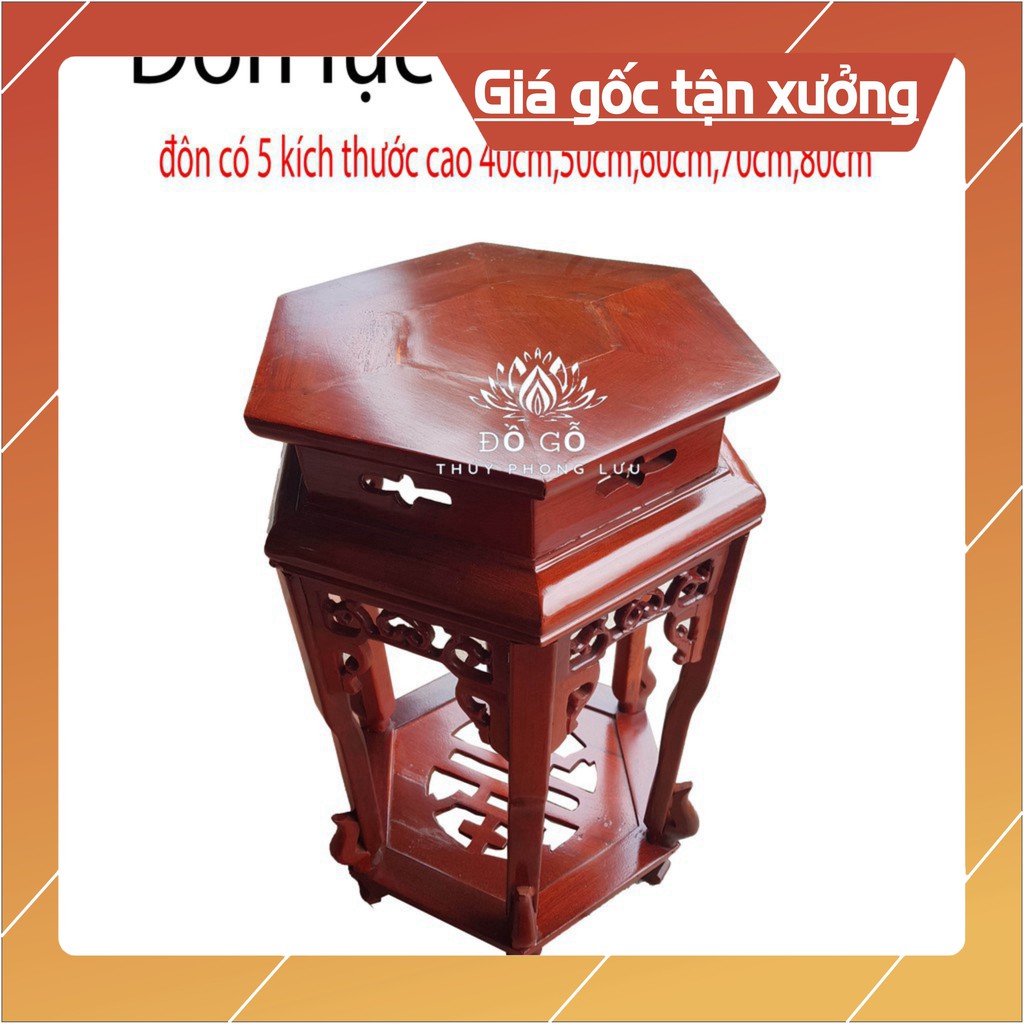 [Nội Thất Mộc] Đôn lục giác gỗ gụ-đôn gỗ gụ-đôn gỗ gia đình