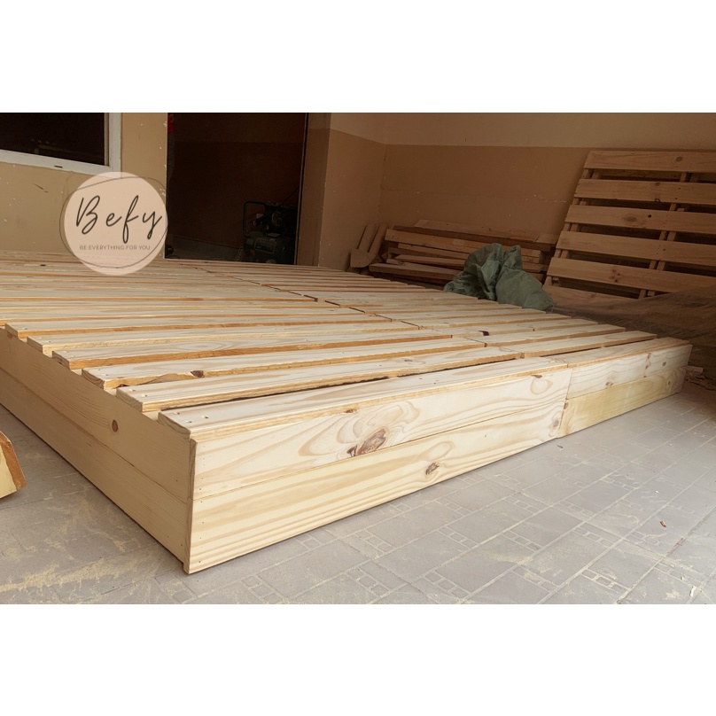 Giường Pallet Gỗ Thông Cao 20cm / Giường Gỗ Thông Dạng Hộp - BEFY