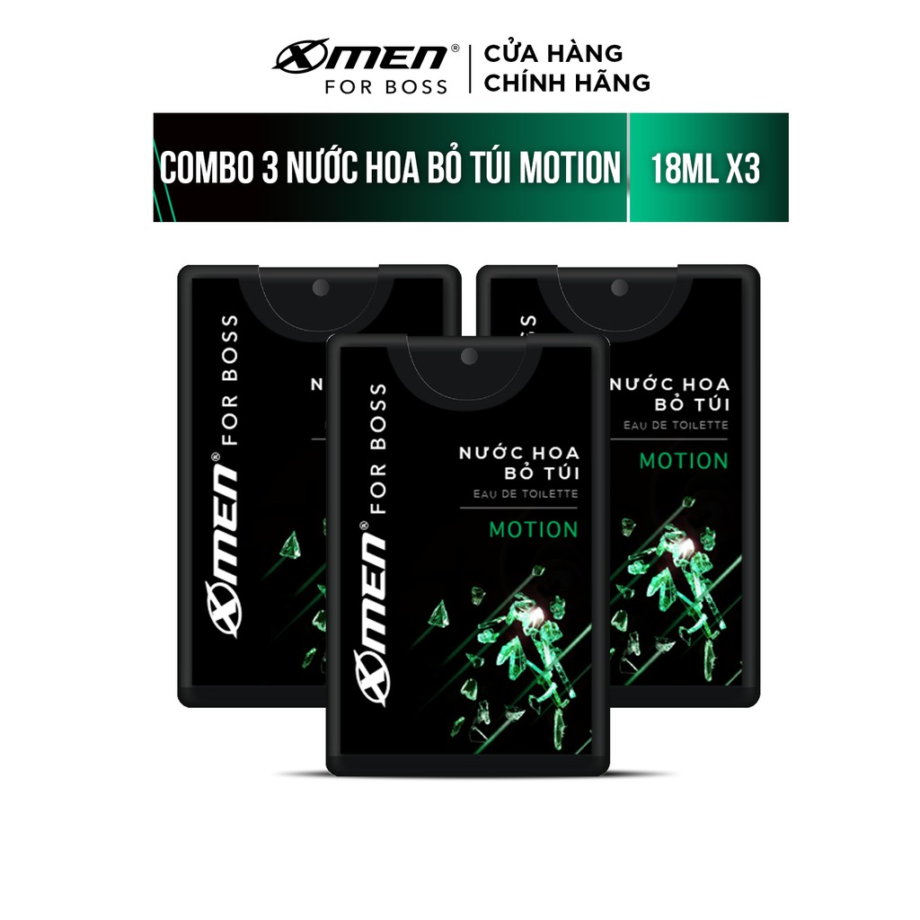 Combo 3 Nước hoa bỏ túi Xmen for Boss Motion 18ml/chai - Chính Hãng Giá Tốt