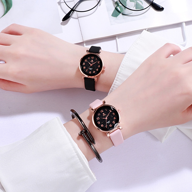 Đồng hồ thời trang nữ Dijie DJ66 kiểu mới mặt số dể dàng xem giờ, dây da mềm êm tay nhiều màu dể phối đồ