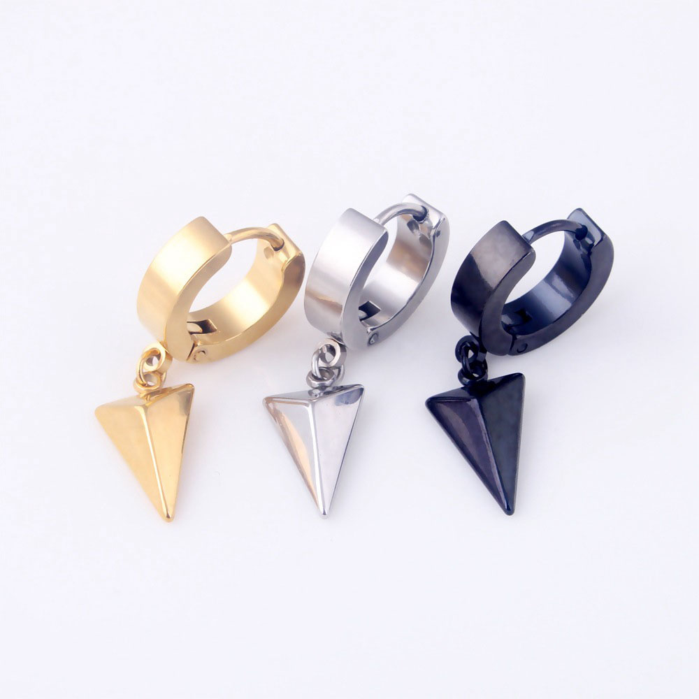 1 Khuyên Tai Nam Nữ Hình Tam Giác Cá Tính