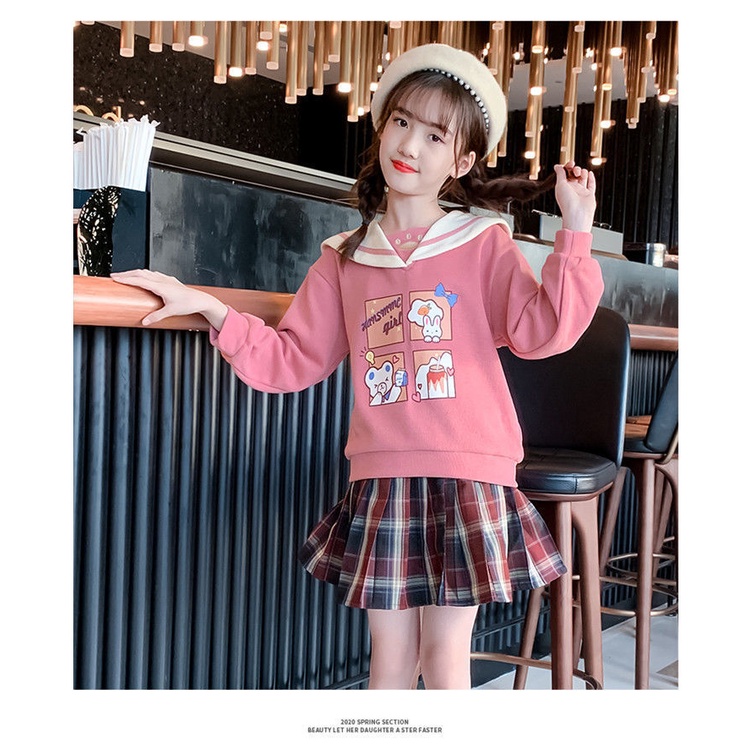 Đầm bé gái mập 9 tuổi (5-12 tuổi)☑️ Váy dài tay mùa thu đông bé gái lớn 6 7 8 9 10 tuổi; size đại 20kg 25kg 30kg 35kg