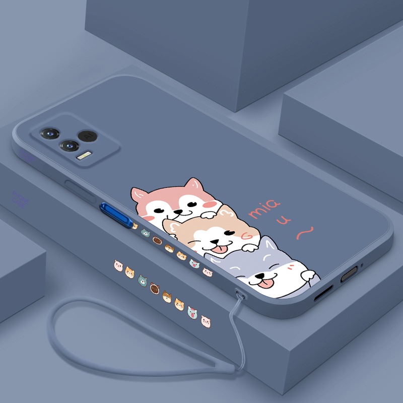 Ốp Điện Thoại Silicon Mềm Có Dây Đeo Họa Tiết Hoạt Hình Cho vivo y33s y31 y51 y53 y71 y81