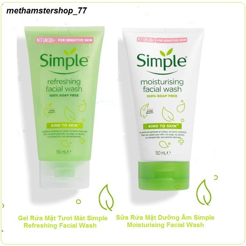 Sữa Rửa Mặt Simple 150ml [Mẫu mới]