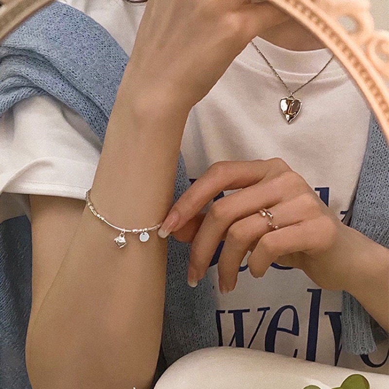 Vòng tay, Lắc tay tim tag tròn Emmy Accessories