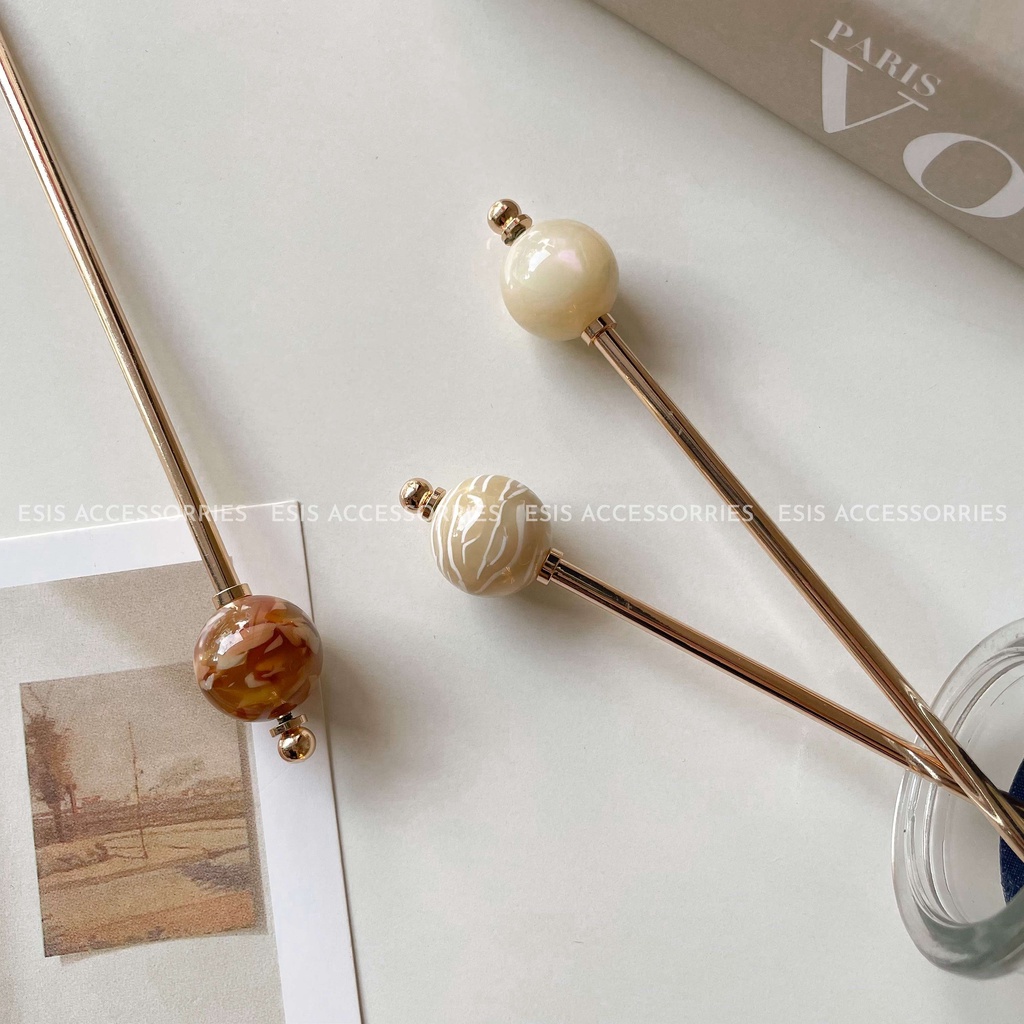 TRÂM CÀI TÓC KIM LOẠI HẠT GRANITE HÀN QUỐC CAO CẤP ESIS ACCESSORIES