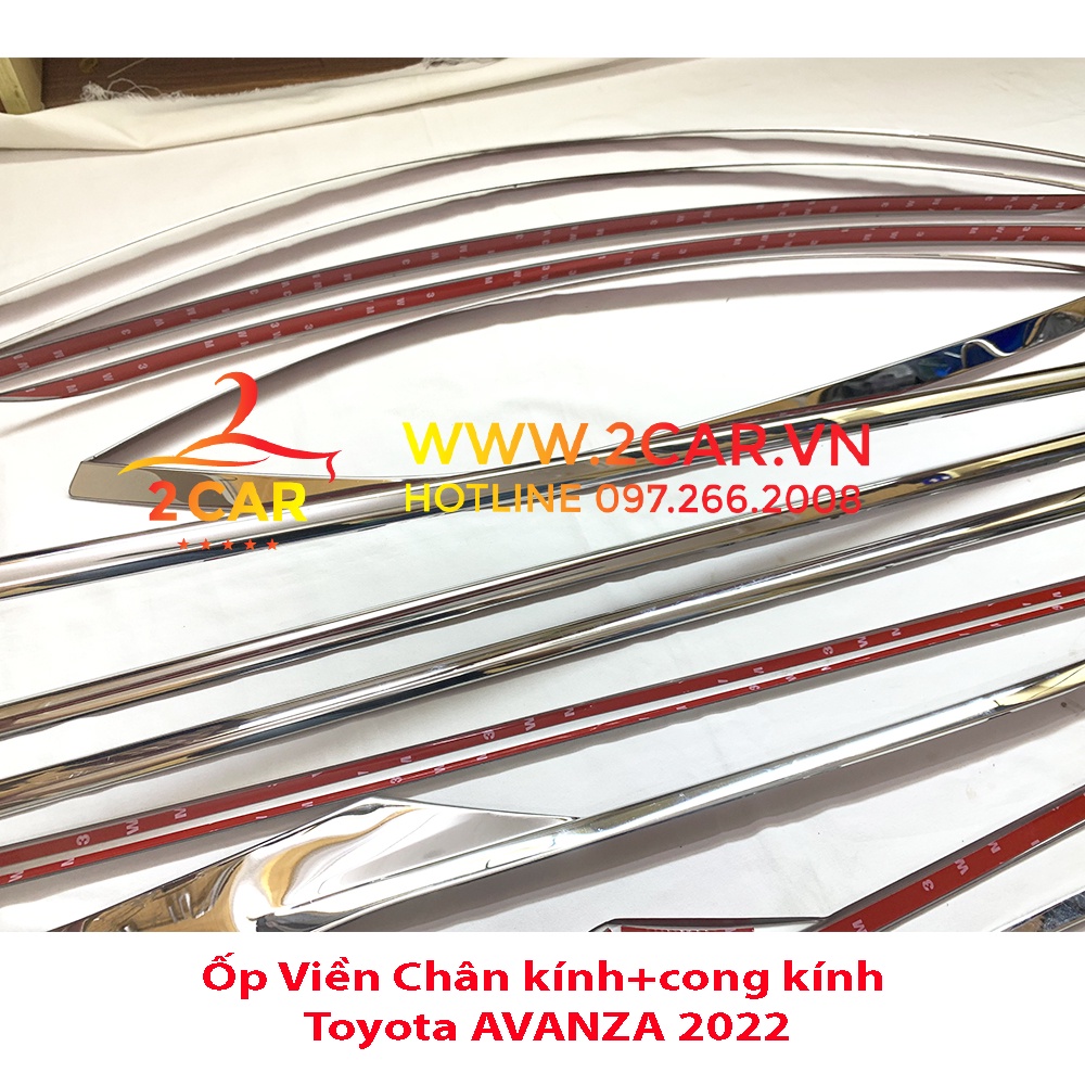 Nẹp viền chân kính, cong kính xe AVANZA 2022 2023 Hàng inox cao cấp