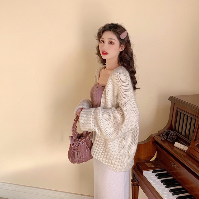 Áo khoác cardigan len dày 3 màu