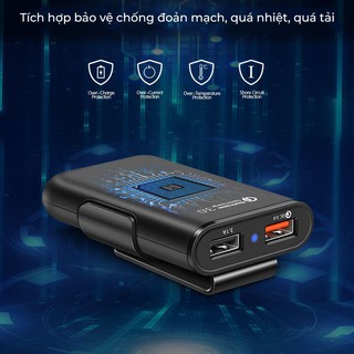 Tẩu sạc ô tô hỗ trợ sạc nhanh QC3.0