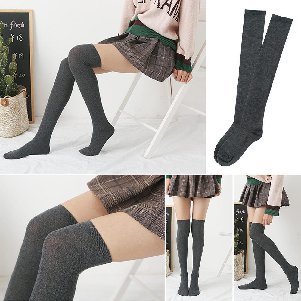 Tất Cotton Co Giãn Dài Qua Gối KENT1