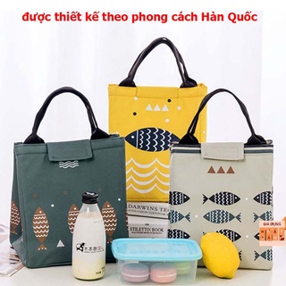 Túi giữ nhiệt đựng hộp cơm đồ ăn giao hàng có khóa kéo 2 lớp giữ nhiệt xuất nhật sang trọng tiện lợi [TÚI GIỮ NHIỆT CÁ]