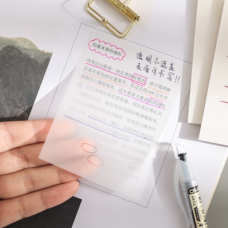 Giấy note ghi nhớ trong suốt giây nhớ học tập take care kiểu dáng đơn giản tiện dụng cho học sinh