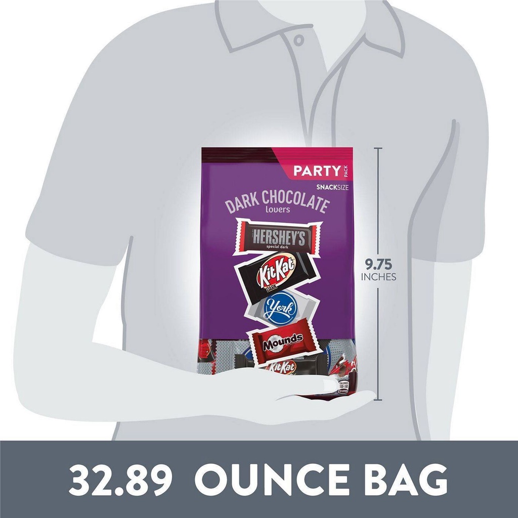 TÚI MIX 4 SOCOLA ĐEN/ĐẮNG Hershey's Special Dark Party Assortment, 932g (32.89 oz)