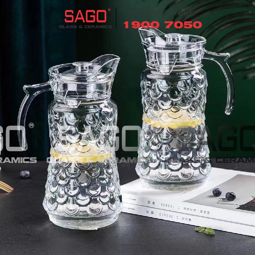 Bình Nước Thủy Tinh Deli Pitcher Vintage Glass 1700ml | Tùy Chọn Họa Tiết