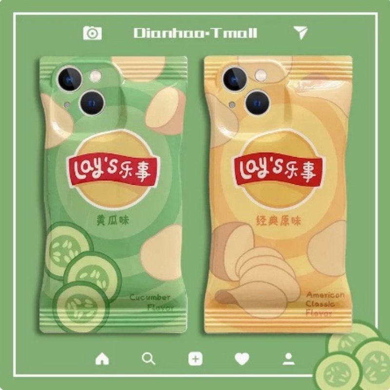 Ốp Điện Thoại Trong Suốt Hình Túi snack Khoai Tây Chiên Dễ Thương Cho iPhone 11 12 13 14 Pro Max X Xs Xr 6 7 8 7 8 Plus